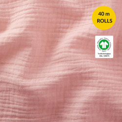 GOTS DG GAUFREE UNIE BLUSH 130 ROLL 40M